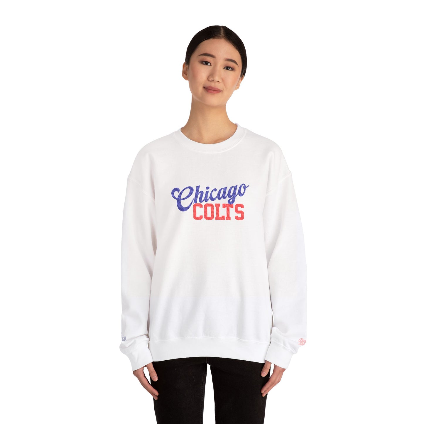 Chicago Colts Sweatshirt, Embroidered, sleeves and front